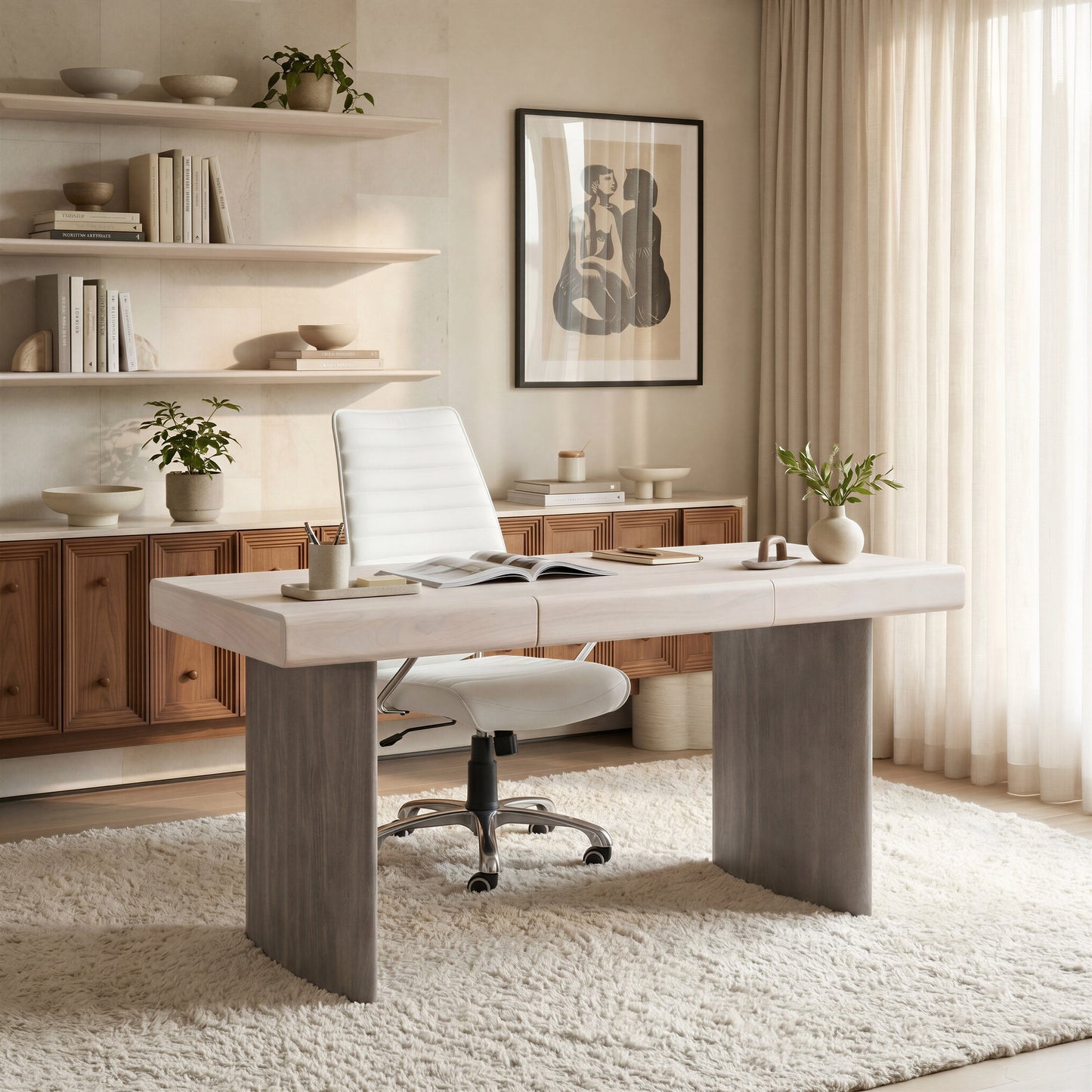 Enterprise White Low Back Office Chair - Ornate Home