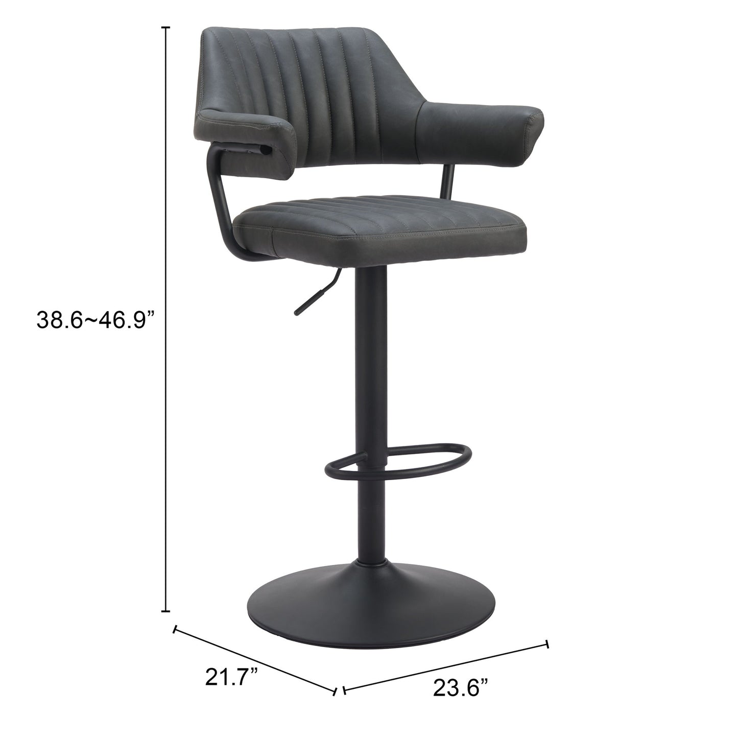 Erret Gray Barstool - Ornate Home
