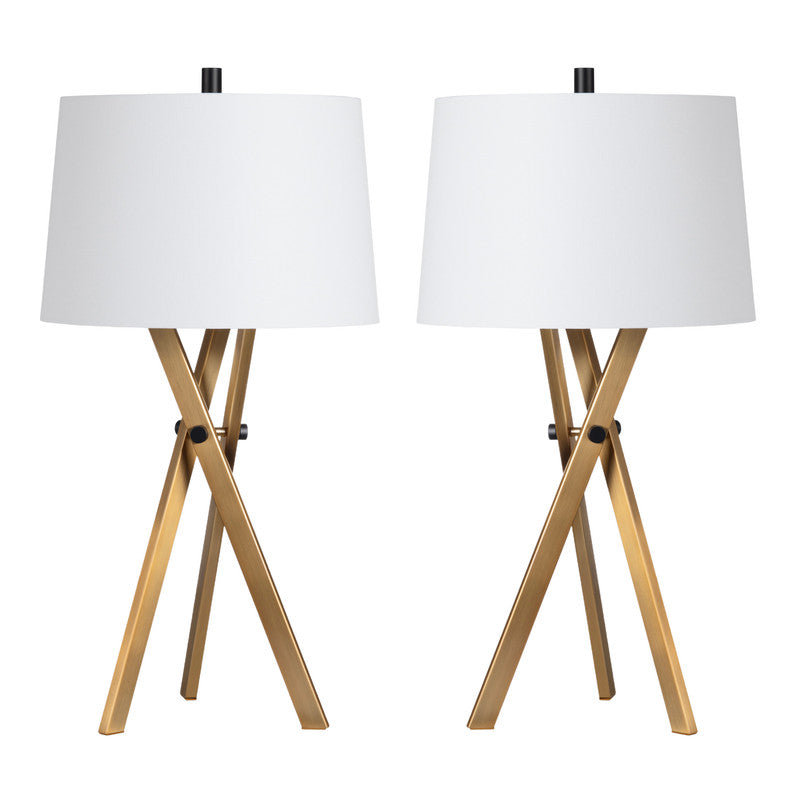 Ezra Brass Table Lamp (Set of 2) - Ornate Home