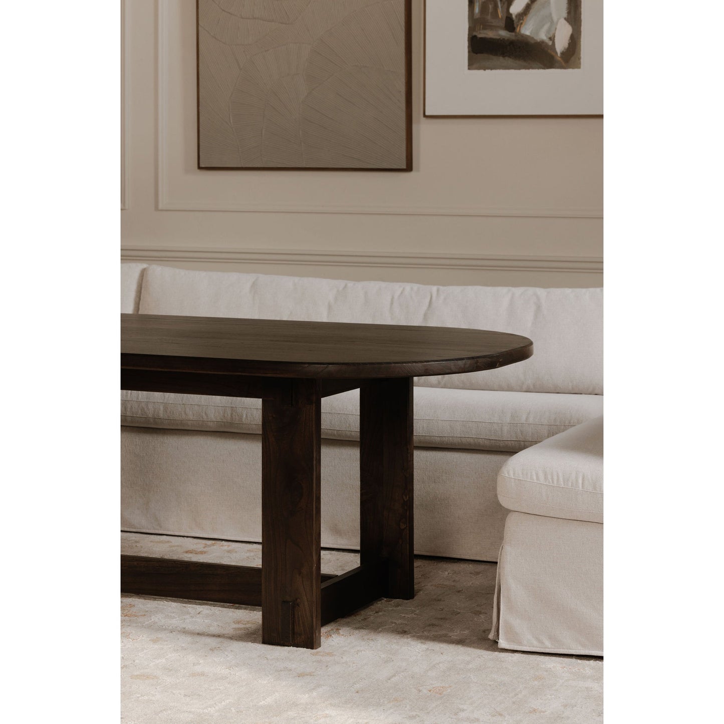 Fable Beige L Shape Slipcover 96" Dining Banquette - Ornate Home