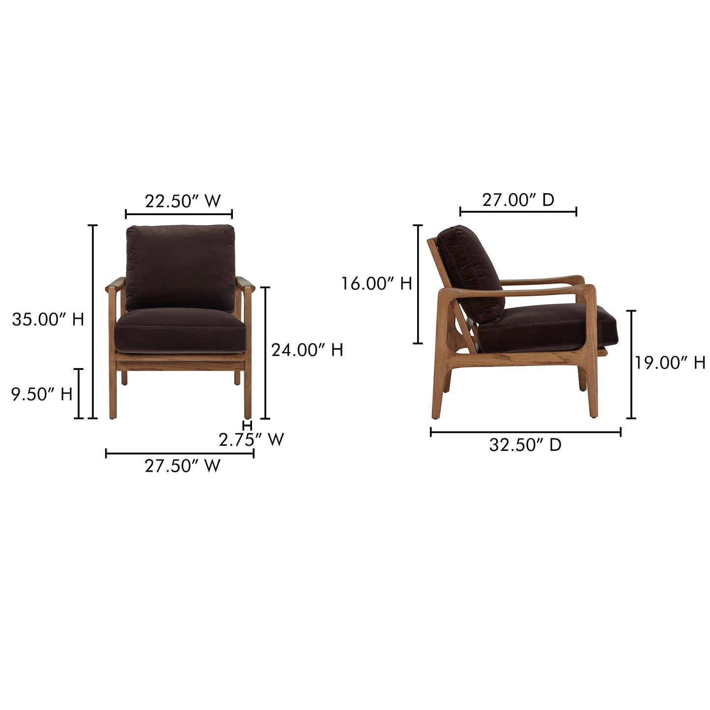 Fearne Dark Brown Accent Chair - Ornate Home