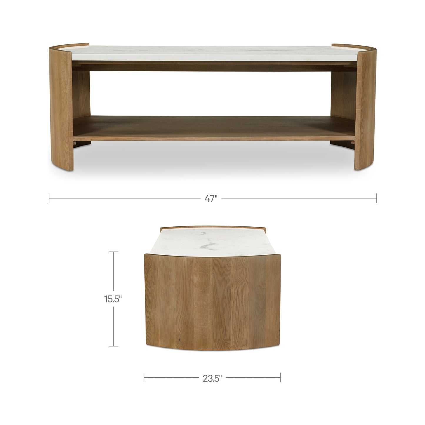 Fern White/Brown Coffee Table - Ornate Home