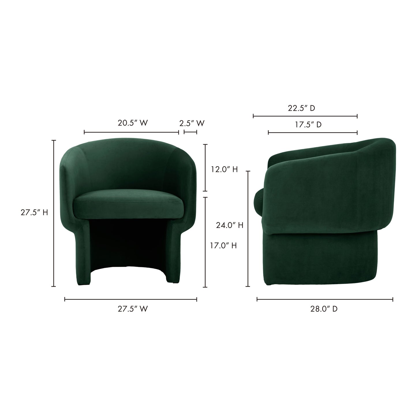 Franco Dark Green Chair - Ornate Home