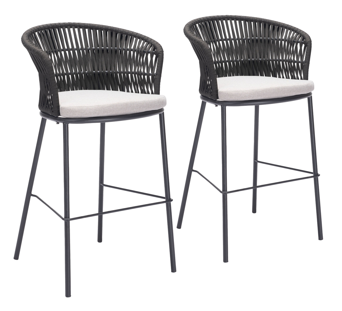 Freycinet Black Outdoor Barstool (Set of 2) - Ornate Home