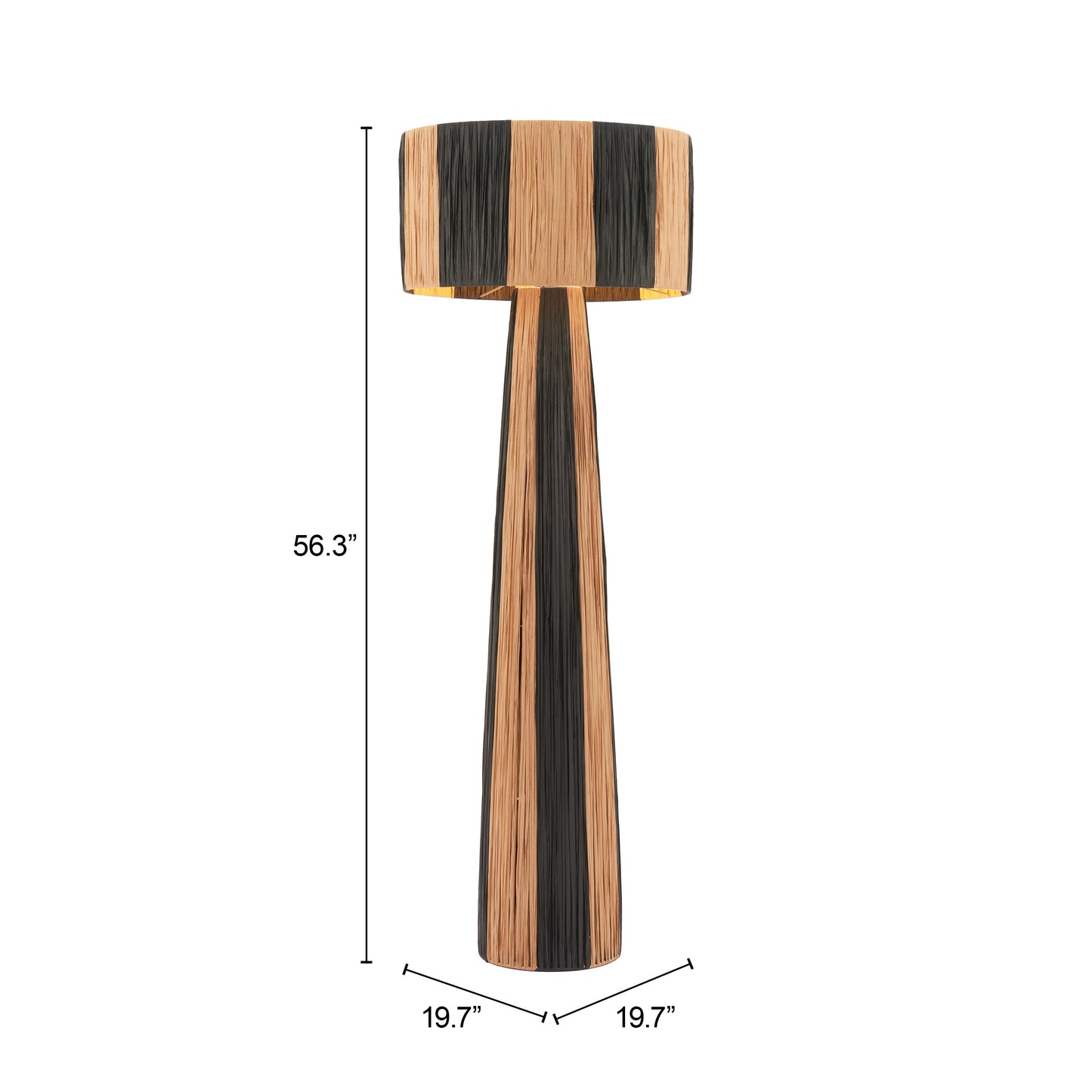 Gala Black & Natural Floor Lamp - Ornate Home