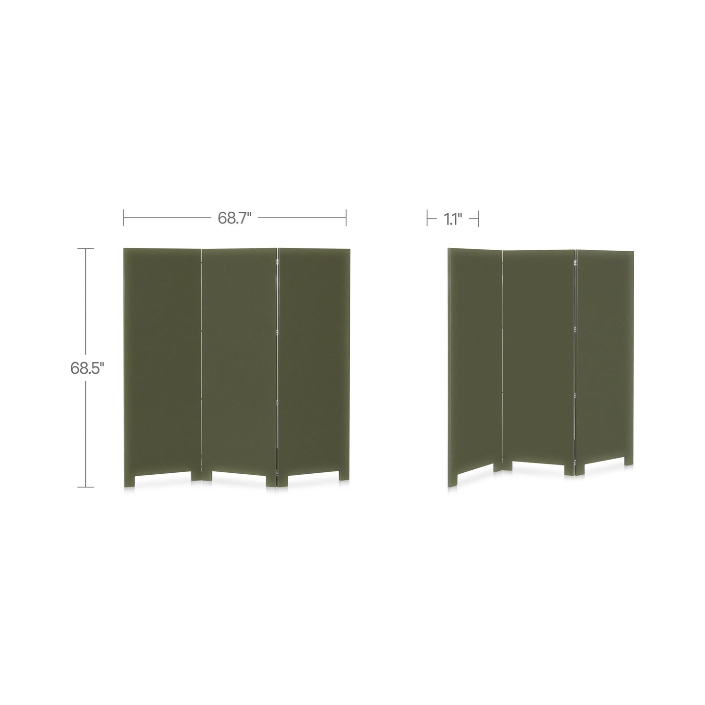 Garbo Deep Olive Lacquer Screen - Ornate Home
