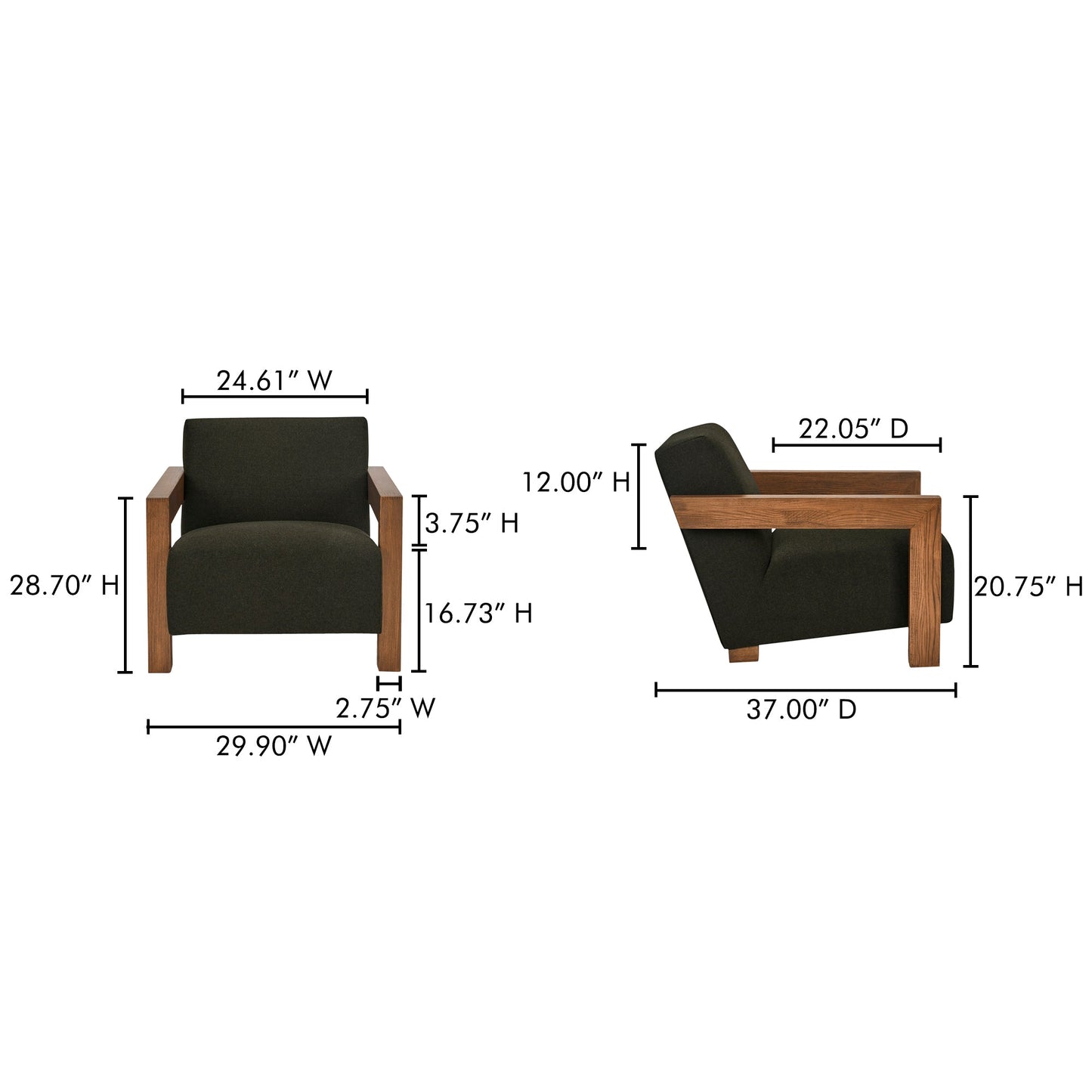 Garnet Olive Lounge Chair - Ornate Home