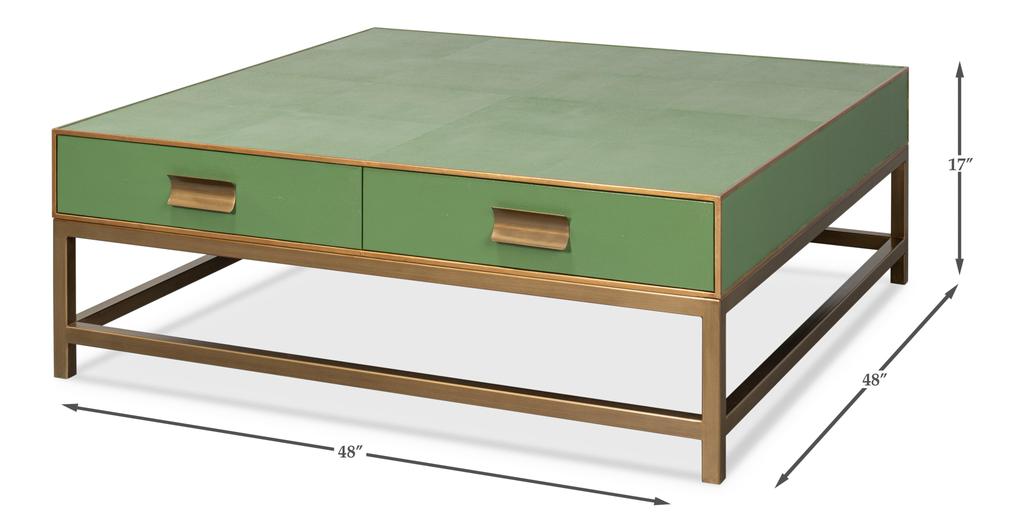 Gideon Green Square Coffee Table - Ornate Home