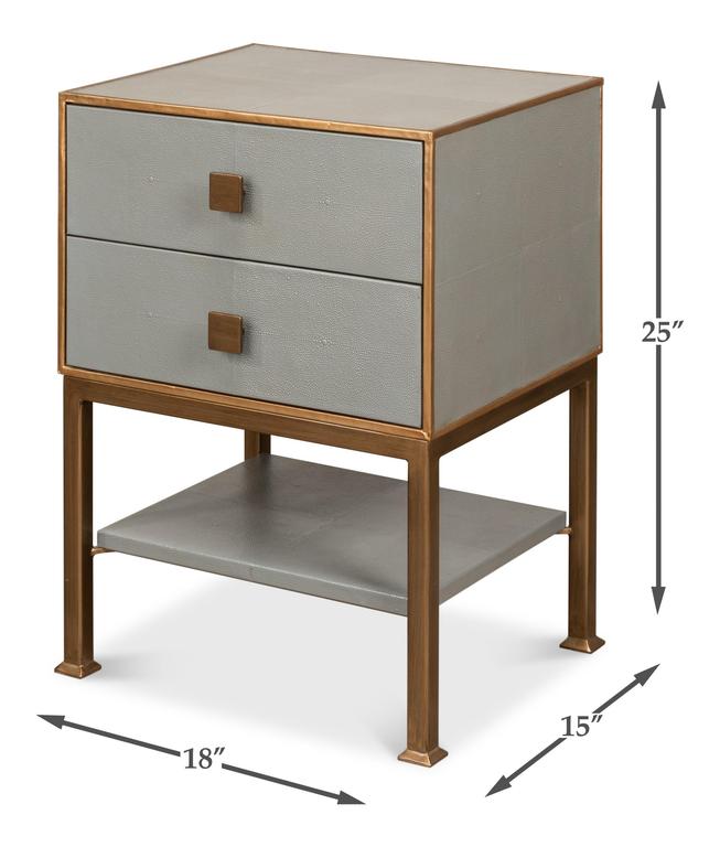 Gillian Grey Two Drawer Nightstand - Ornate Home