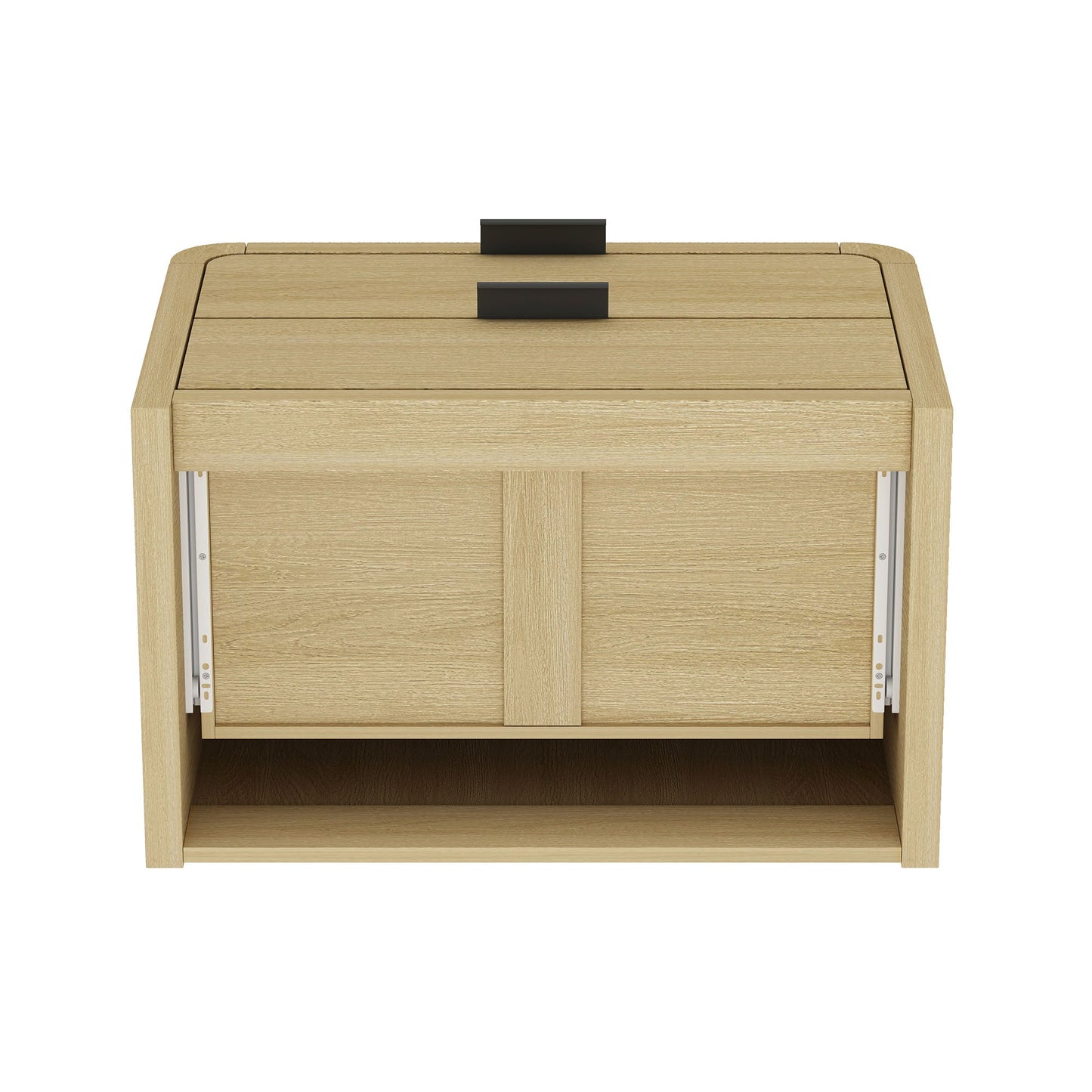 Grace Nightstand in Natural Oak and Black (set of 2) - Ornate Home