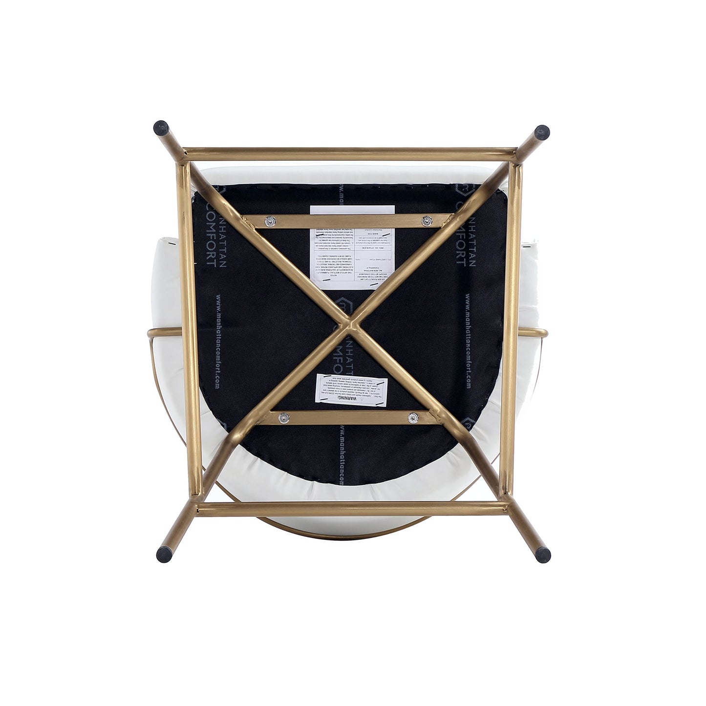 Gracie Barstool in White and Gold (set of 2) - Ornate Home