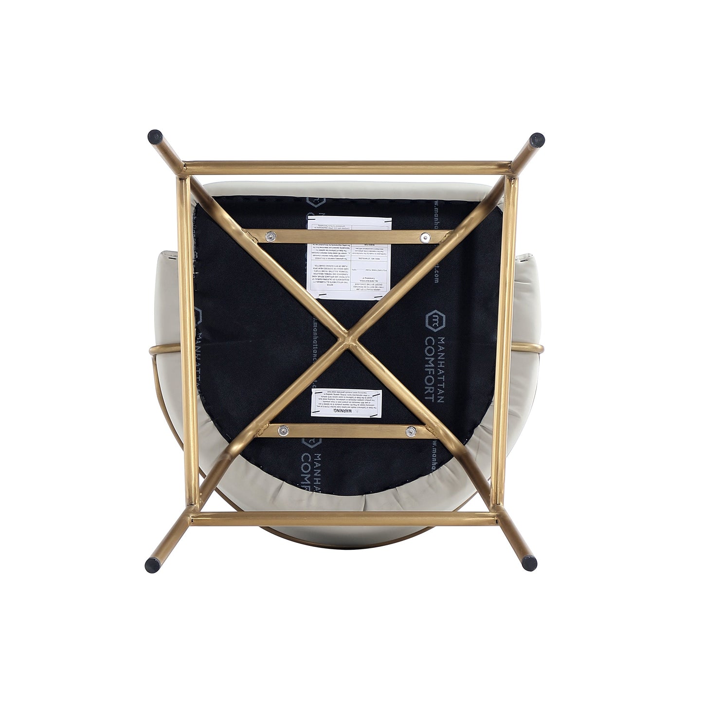 Gracie Counter Stool in Stone and Gold (set of 3) - Ornate Home