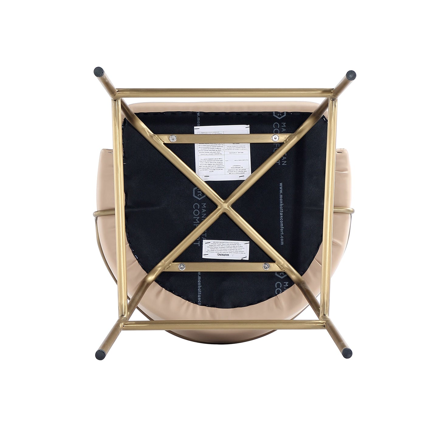 Gracie Counter Stool in Tan and Gold (set of 3) - Ornate Home