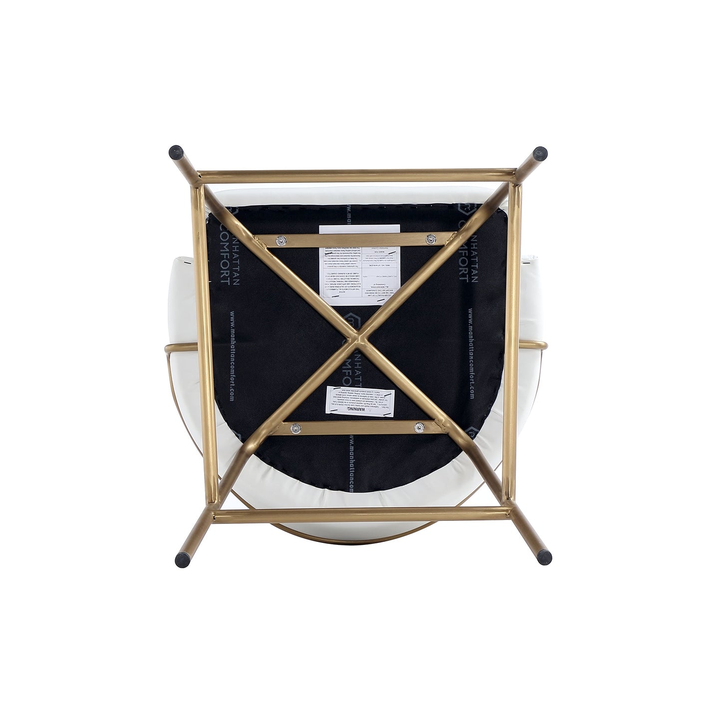 Gracie Counter Stool in White and Gold - Ornate Home