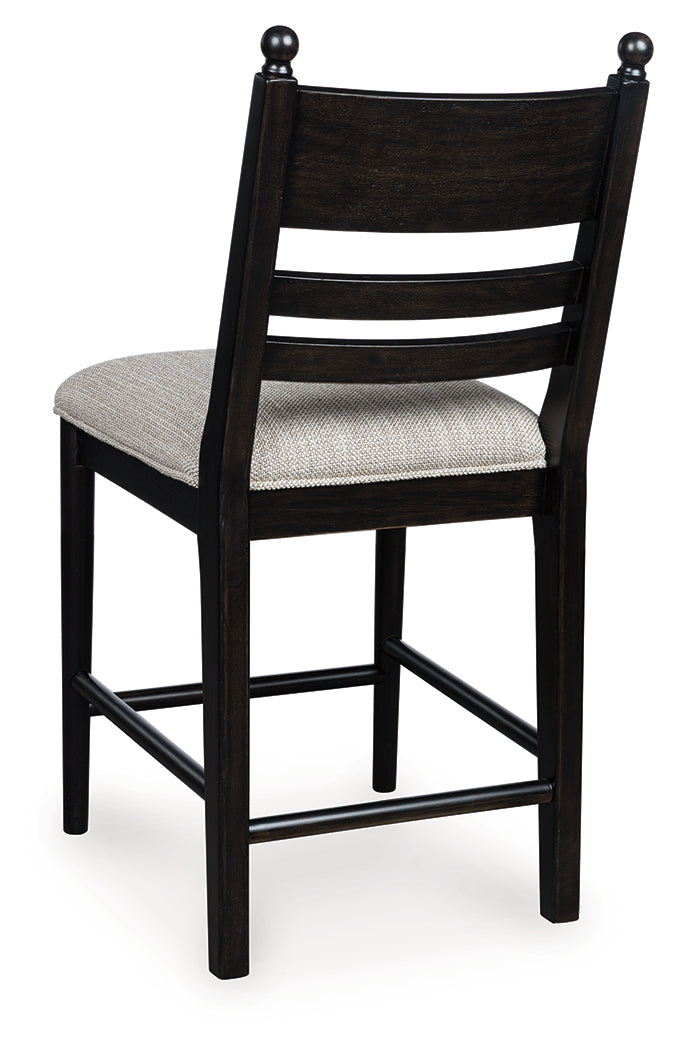 Greddinton Black Upholstered Barstool (Set of 2)- Viva Furn