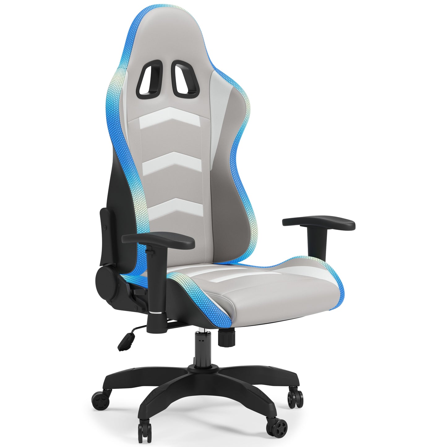 Lynxtyn White/Gray Home Office Desk Chair