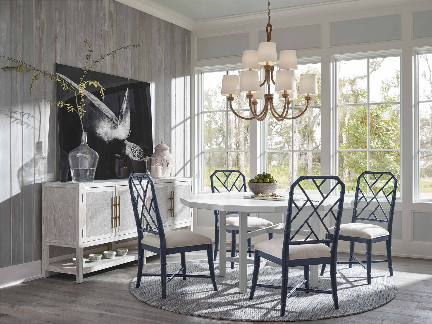 Hanalei Bay Nomad Snow/Cerulean Blue Side Chair (Set of 2) - Ornate Home