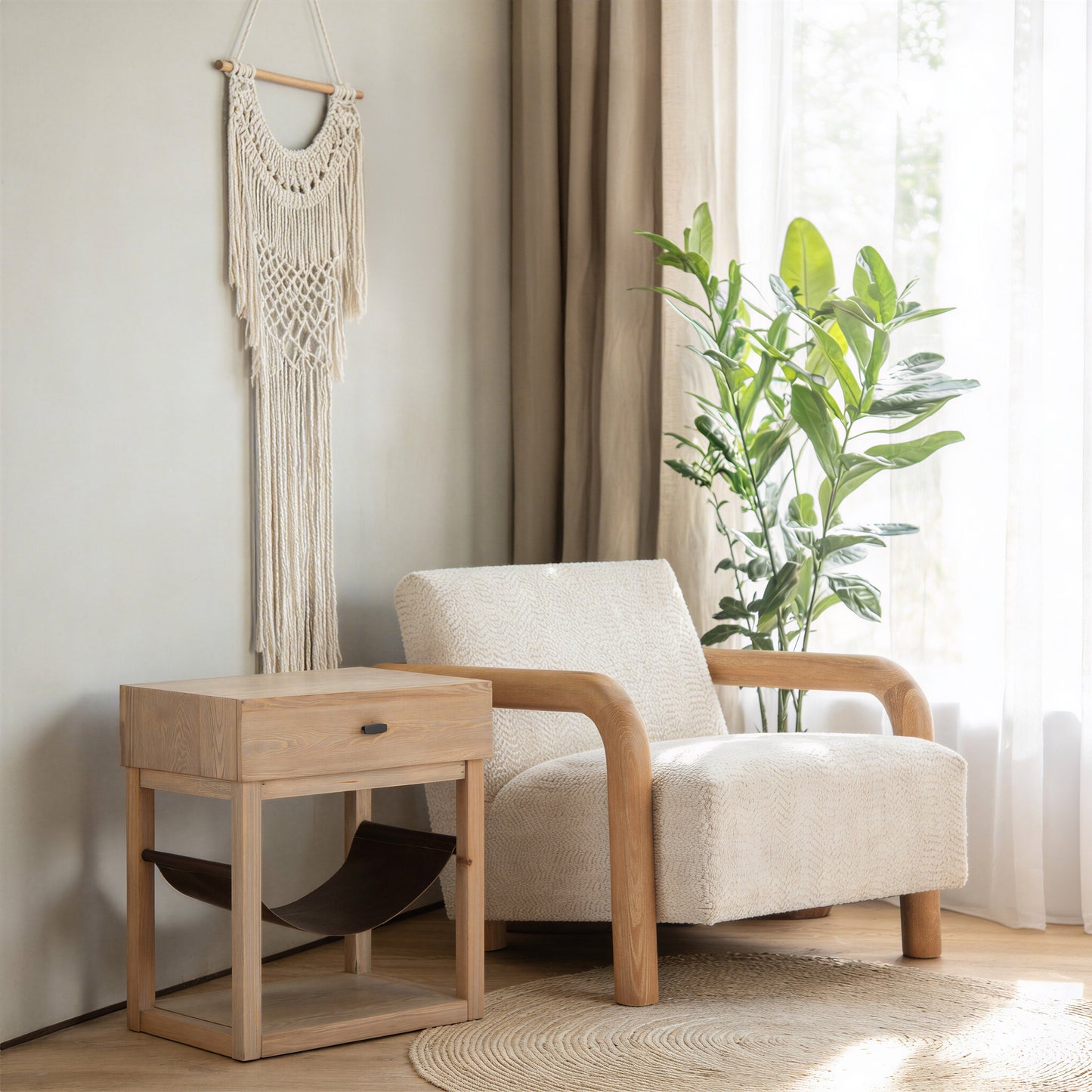 Haram Natural Side Table - Ornate Home