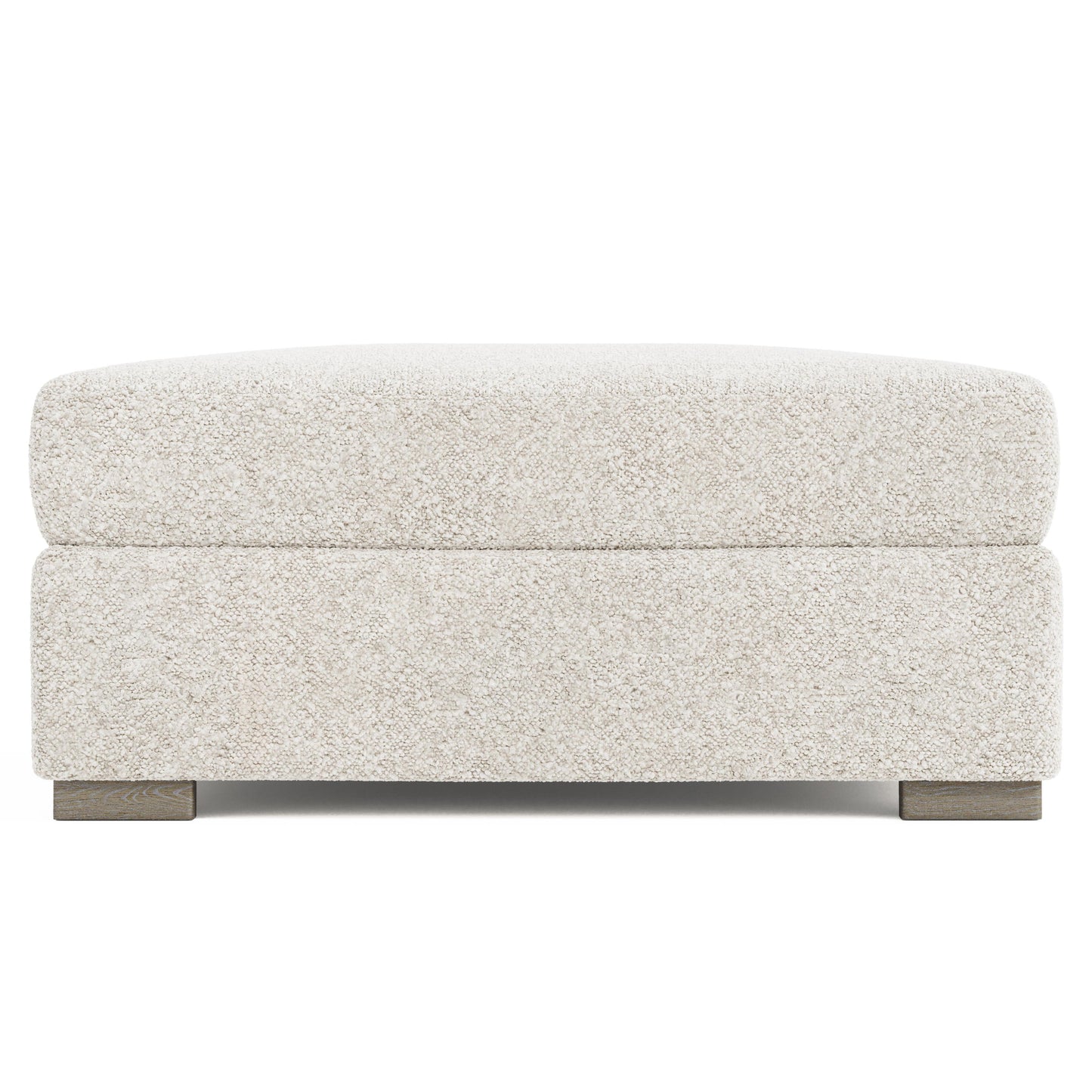 Helena White/Cream Fabric Bumper Ottoman Wood Foot - Ornate Home