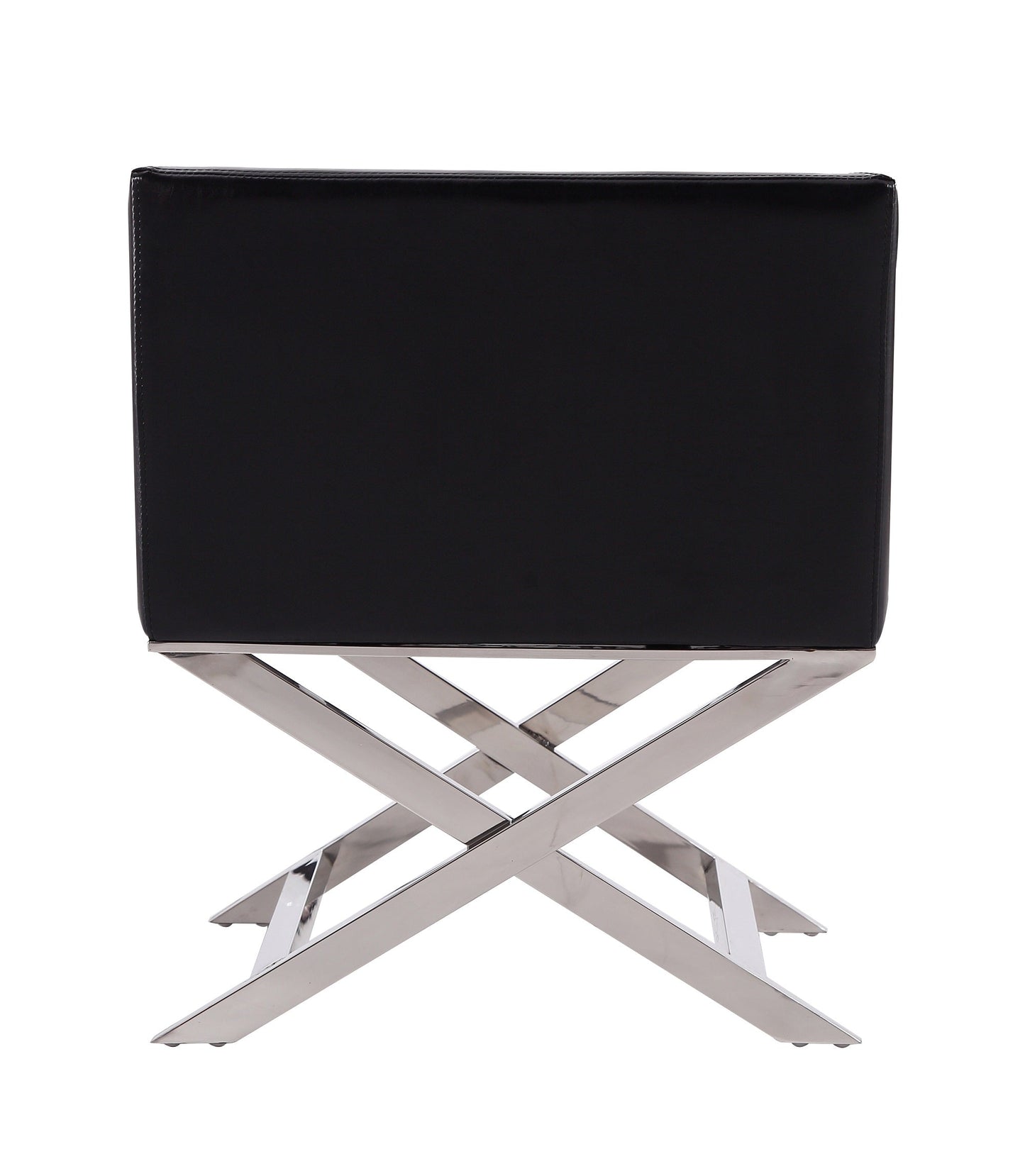 Hollywood Lounge Accent Chair in Black and Polished Chrome - Ornate Home