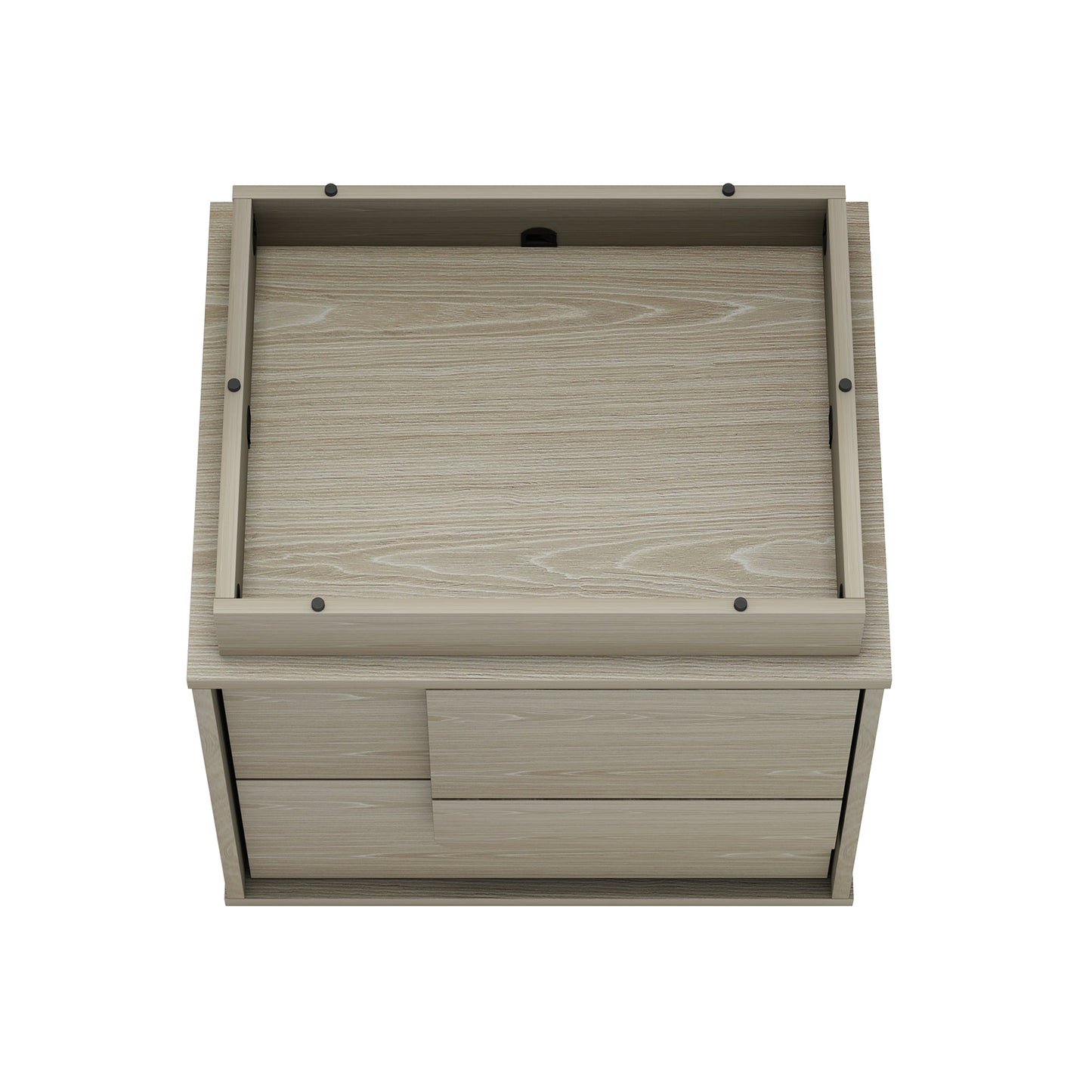 Horizon Nightstand in Whitewashed Oak (set of 2) - Ornate Home