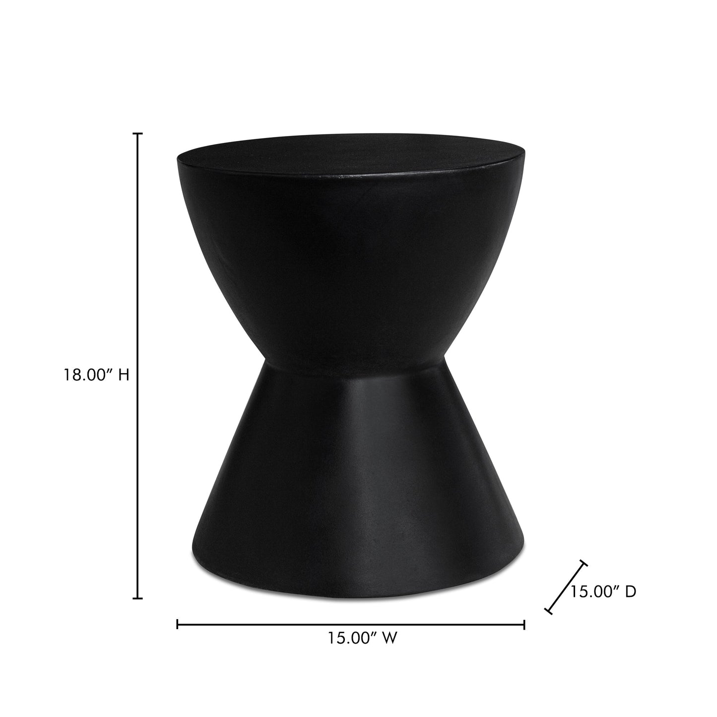 Hourglass Black Outdoor Stool - Ornate Home