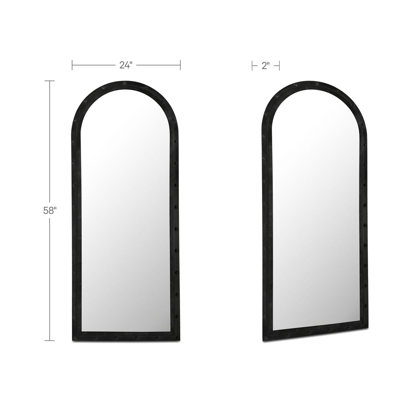 Hughes Grey Iron Floor Mirror - Ornate Home