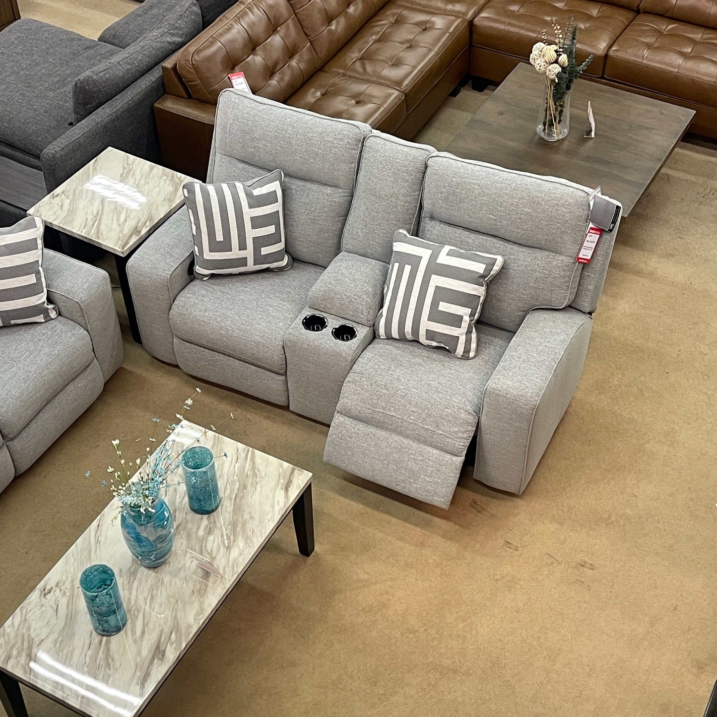 Biscoe Pewter Power Reclining Living Room Set / 2pc