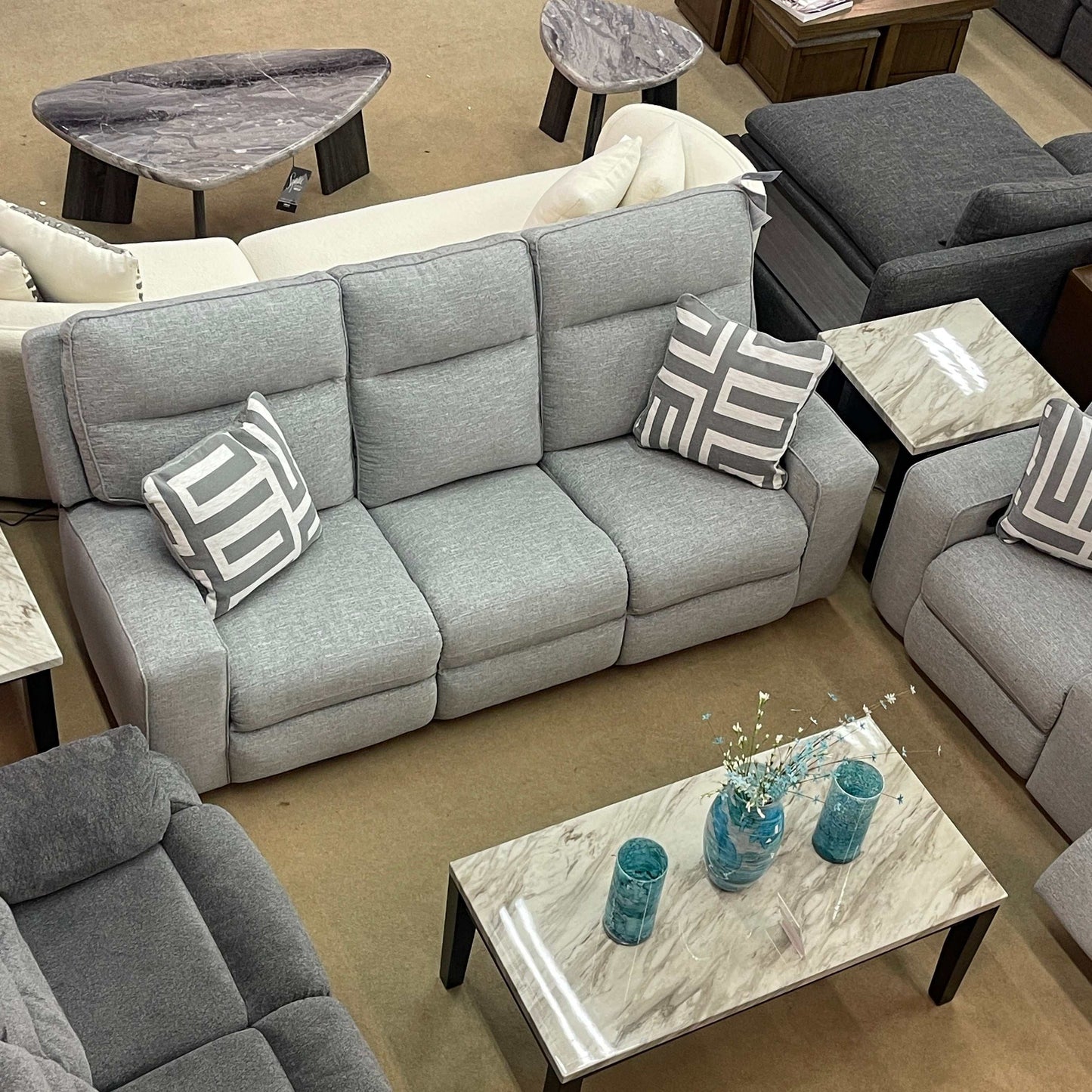 Biscoe Pewter Power Reclining Living Room Set / 2pc