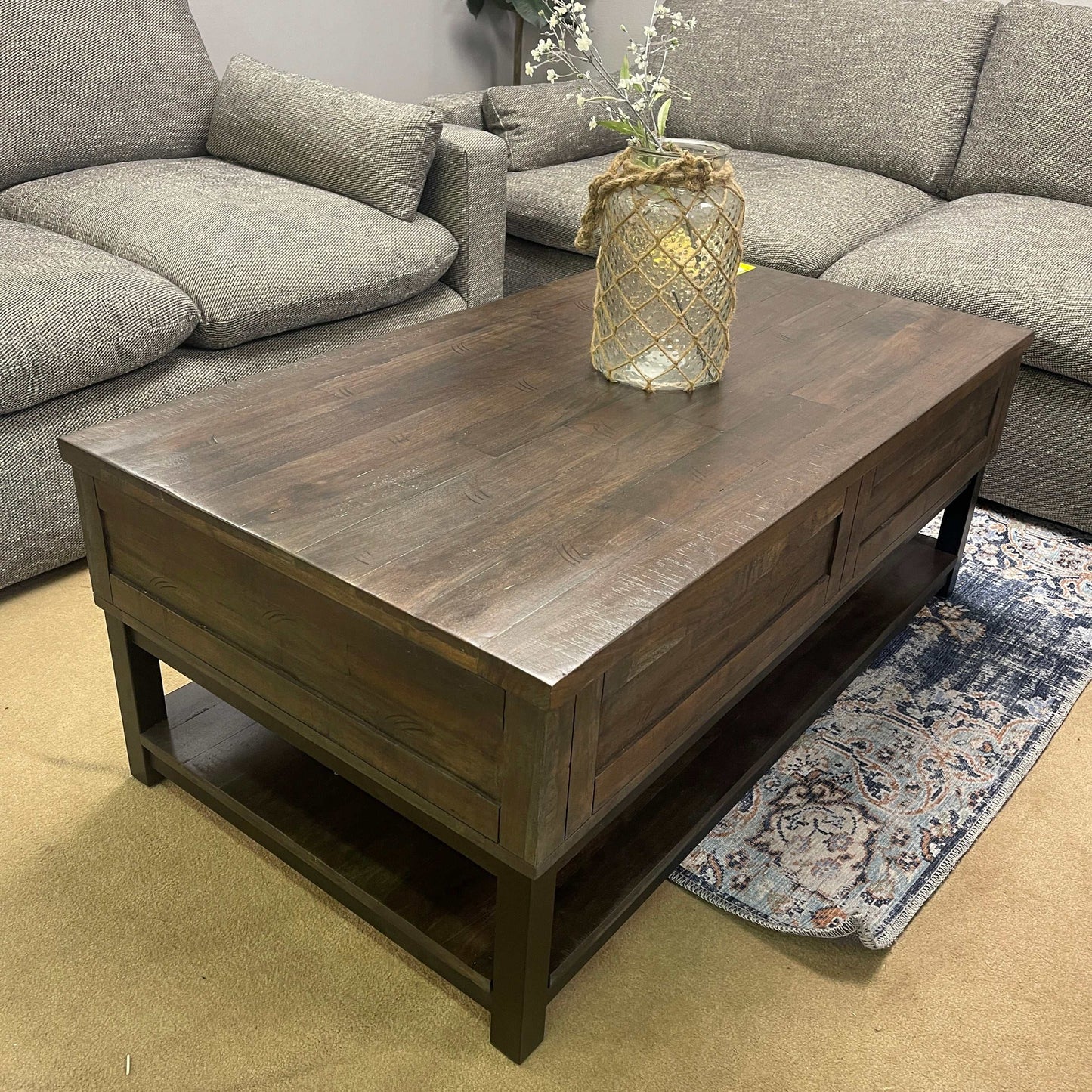 Johurst Grayish Brown Lift Top Coffee Table