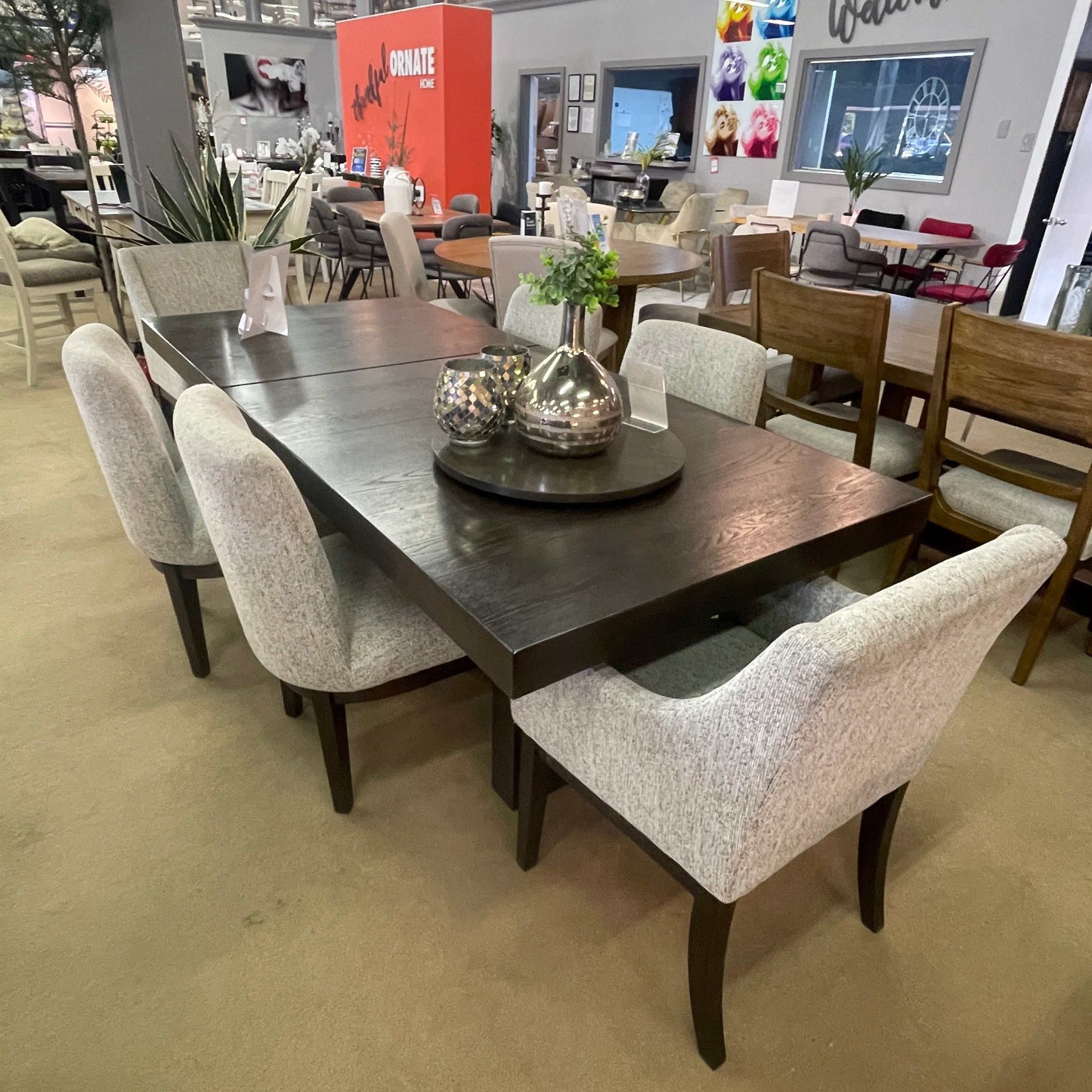 Burkhaus Dark Brown Dining Room Set / 7pc