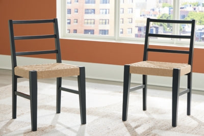 Isanti Light Brown/Black Dining Room Side Chair (Set of 2)- Viva Furn