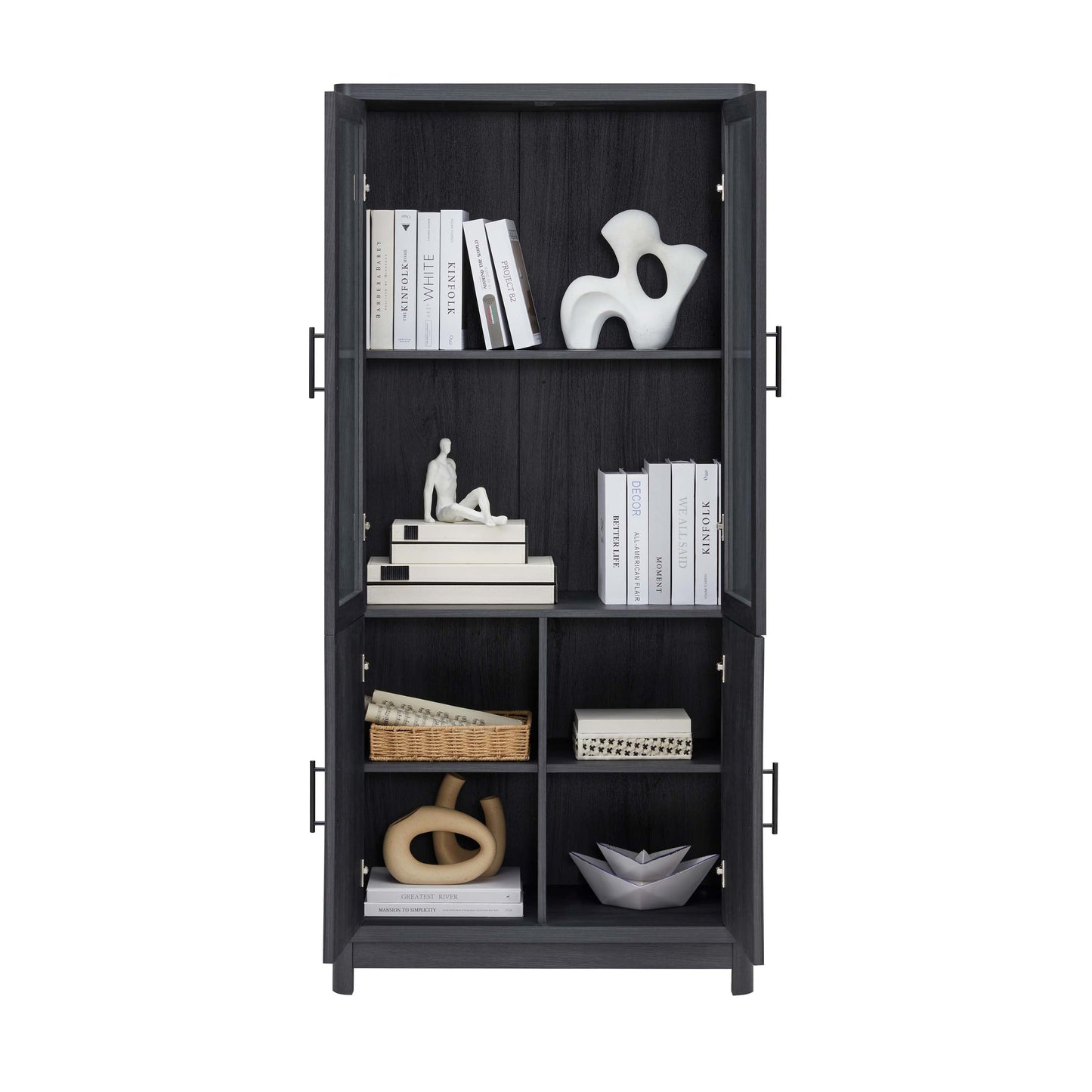 Jodie Bookcase in Charcoal Grey (set of 3) - Ornate Home