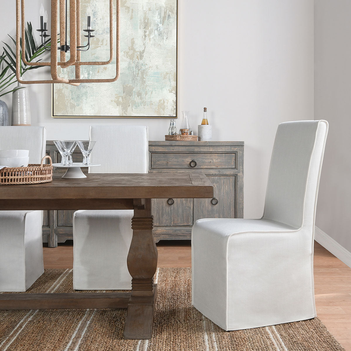 Jordan White Upholstered Dining Chair (Set of 2) - Ornate Home