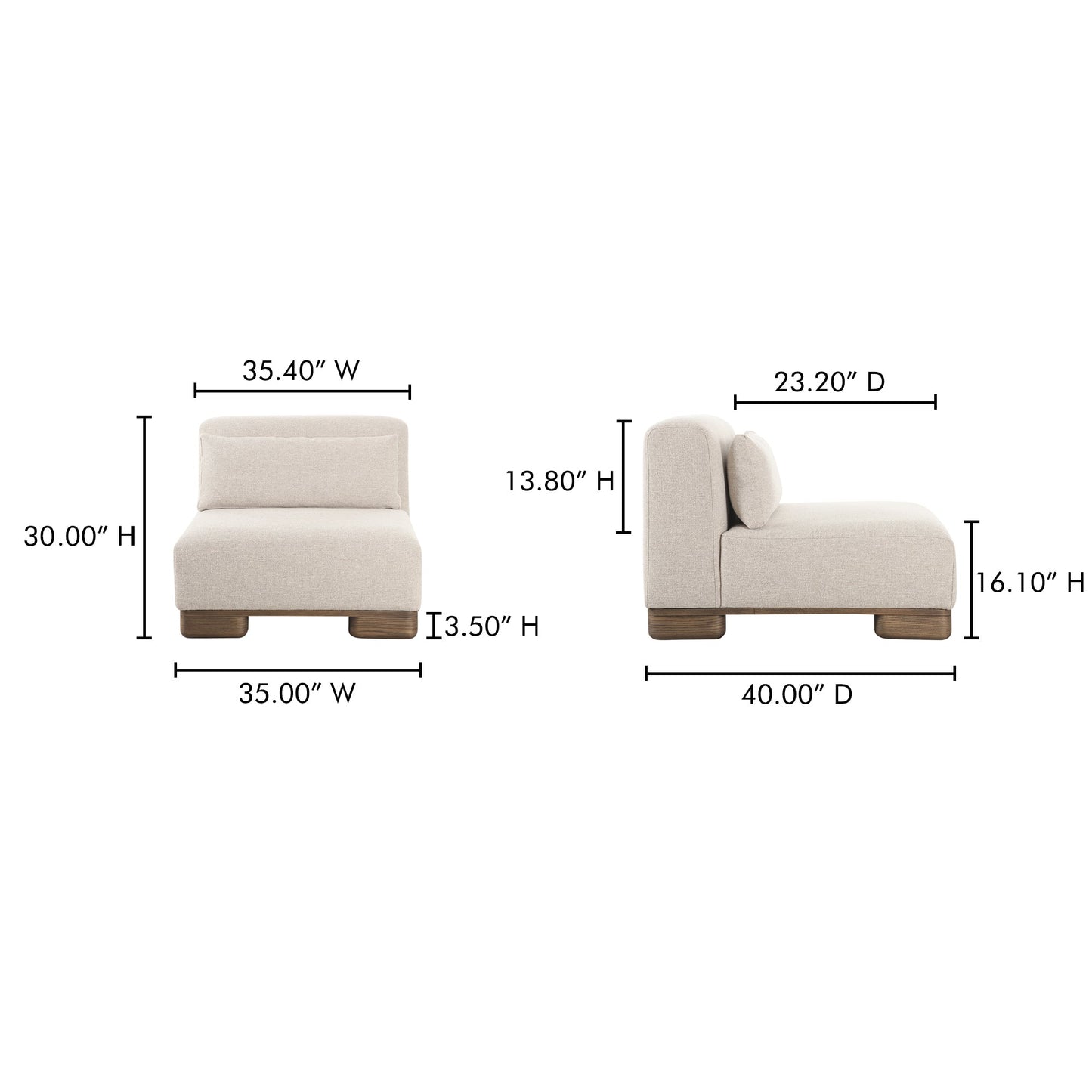 June Oatmeal Slipper Chair - Ornate Home