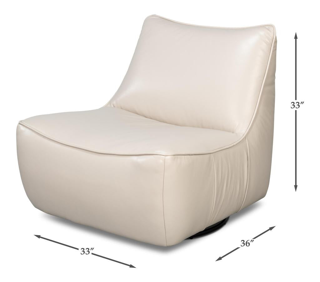 Kennett White Swivel Chair - Ornate Home