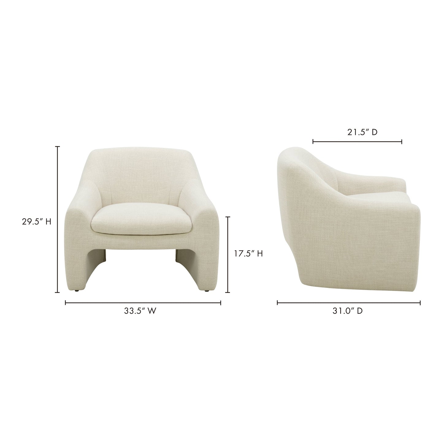 Kenzie Dune Accent Chair - Ornate Home