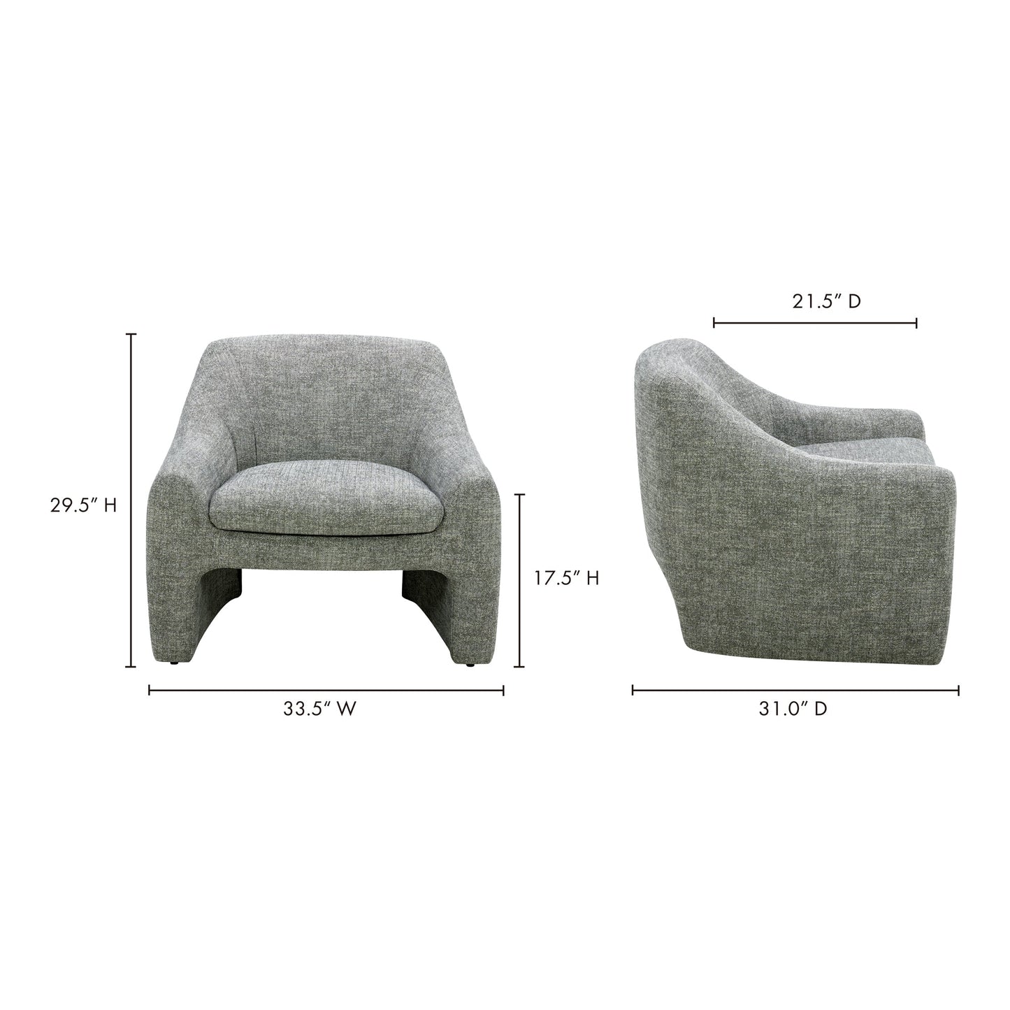 Kenzie Slated Moss Accent Chair - Ornate Home