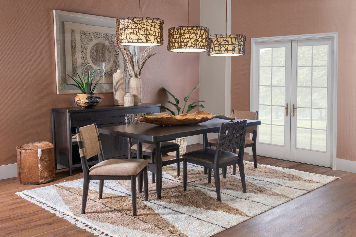 Koko Porcini/Minx Chenille Upholstered Dining Chair (Set of 2) - Ornate Home