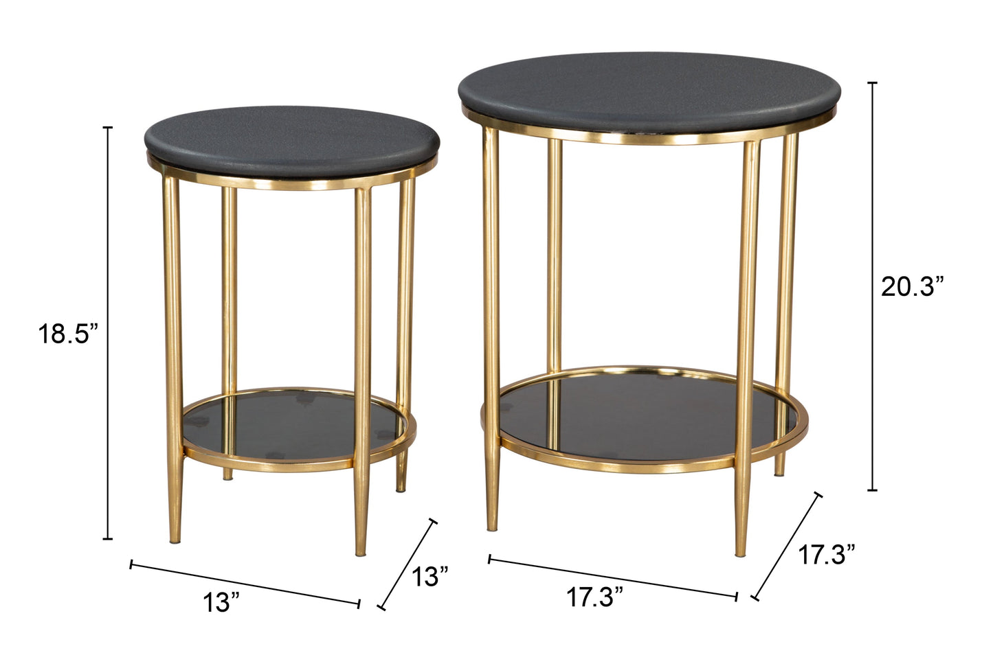Koper Black Coffee Table Set (2-Piece) - Ornate Home