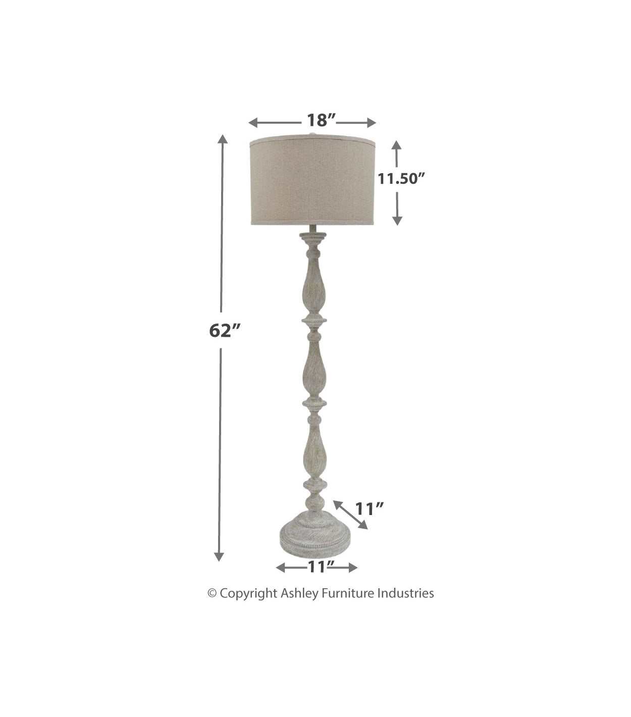 Bernadate Whitewash Floor Lamp