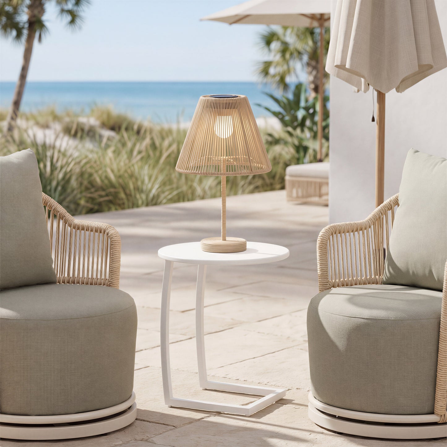 Lanai Multicolor Outdoor Swivel Chair - Ornate Home