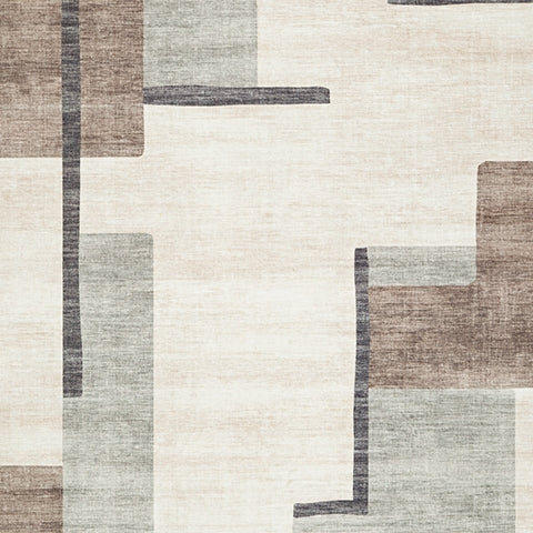 Larkport Cream/Brown/Gray Washable Medium Rug- Viva Furn