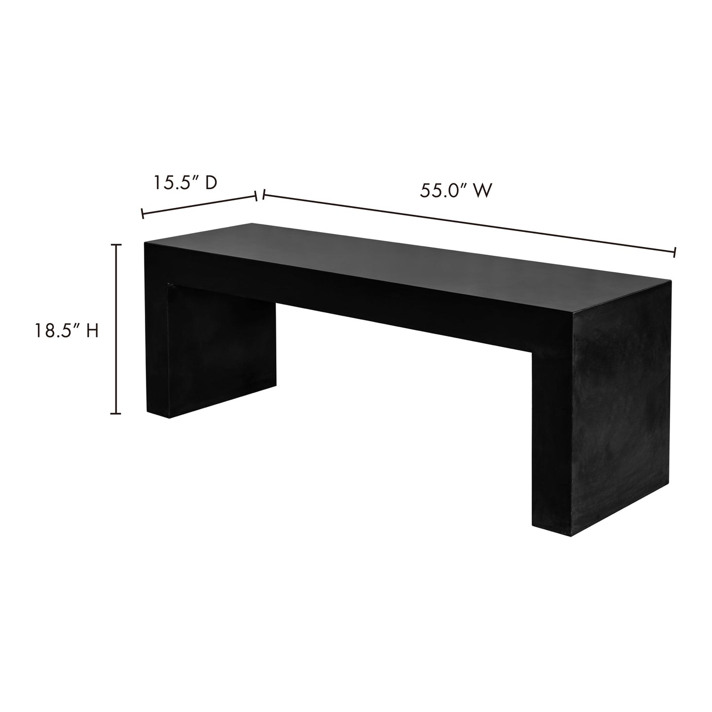 Lazarus Black Outdoor Bench - Ornate Home