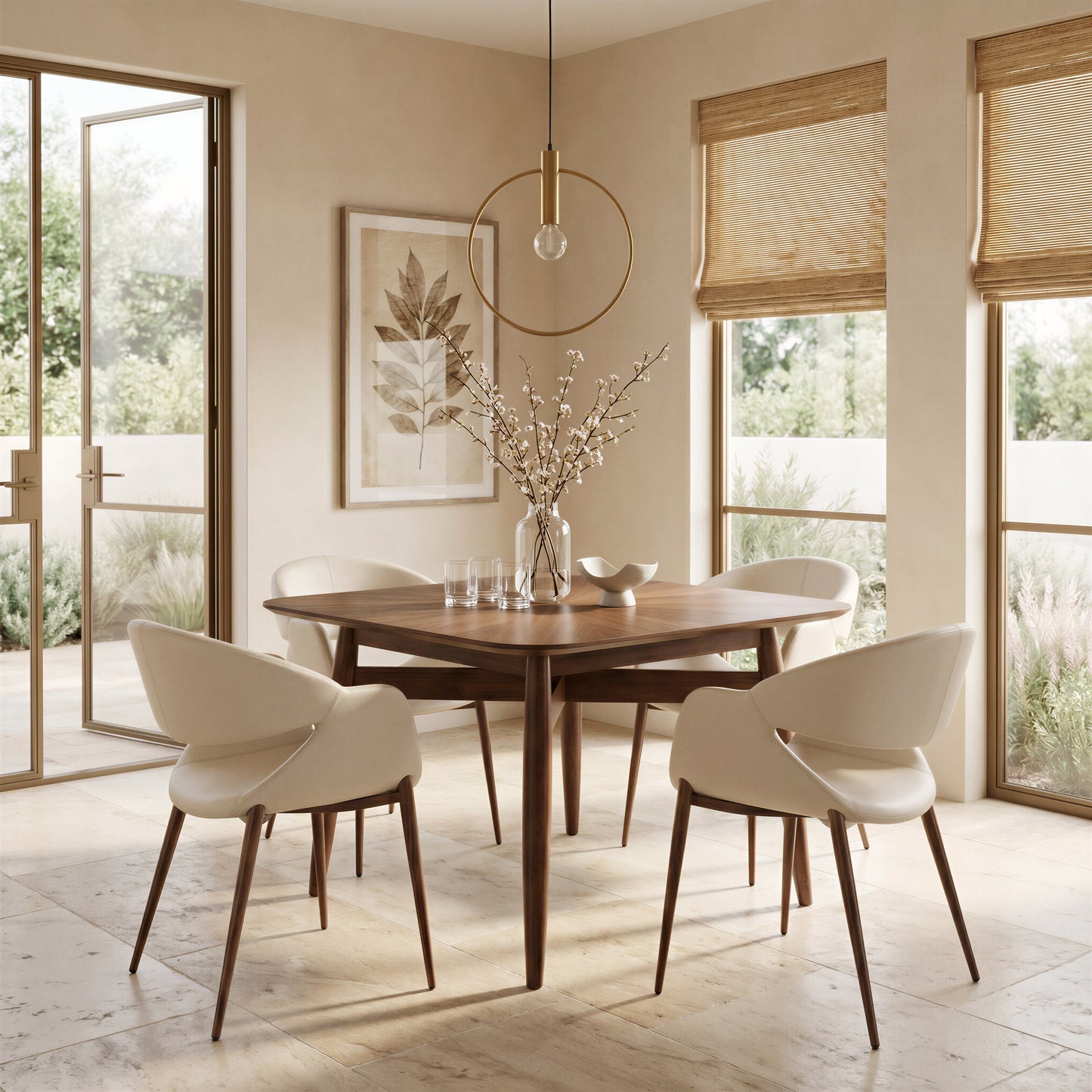 Limay Beige & Walnut Dining Chair (Set of 2) - Ornate Home