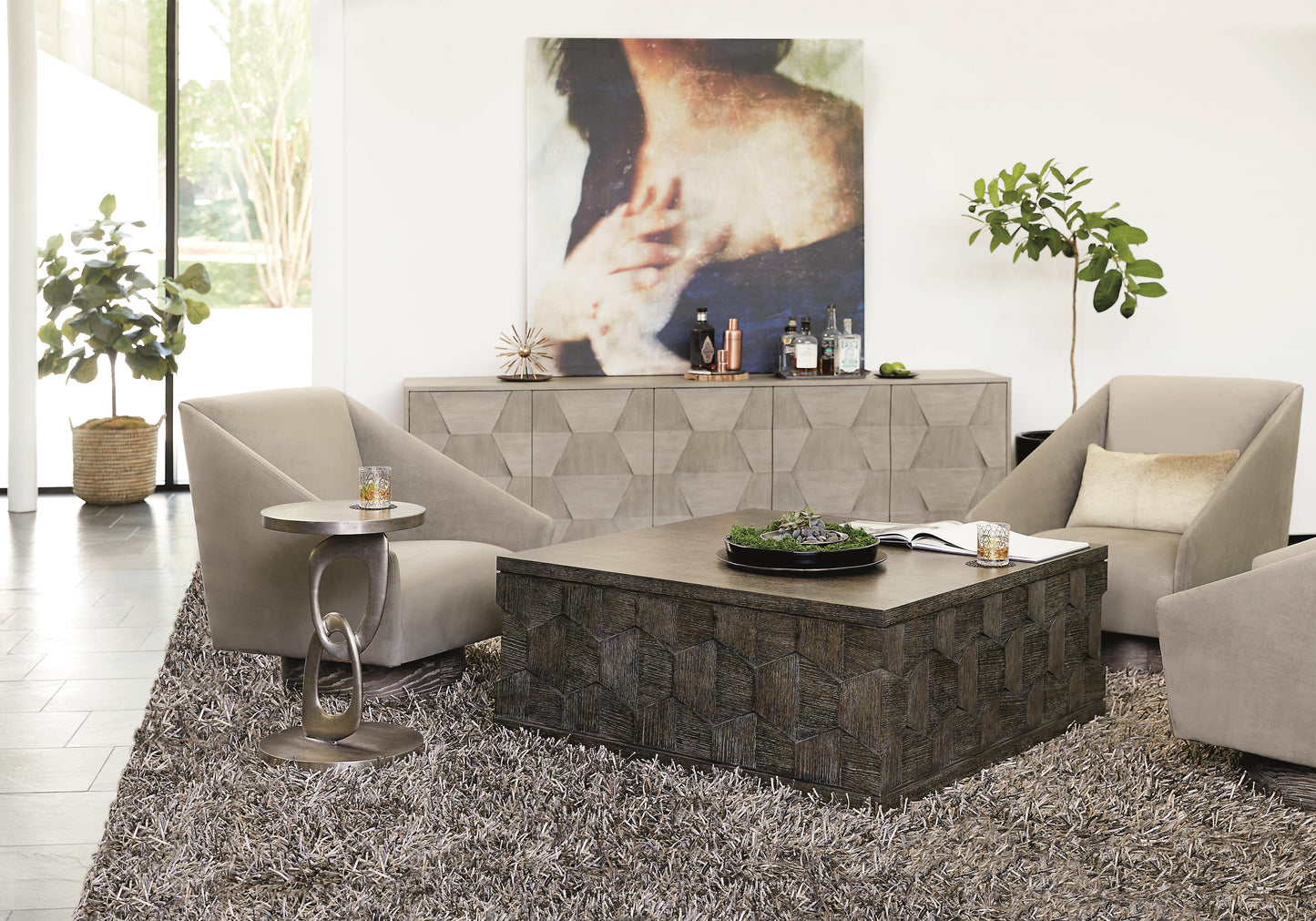 Linea Cerused Charcoal Square Cocktail Table - Ornate Home