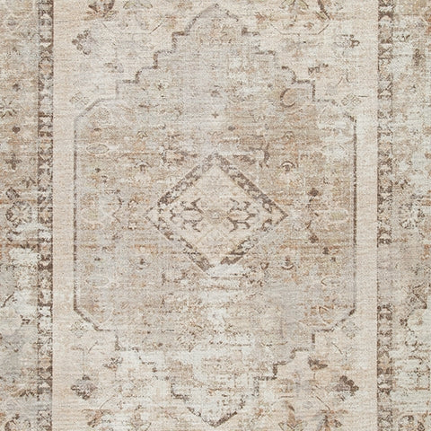 Livdon Brown/Beige/Gray Washable Large Rug- Viva Furn