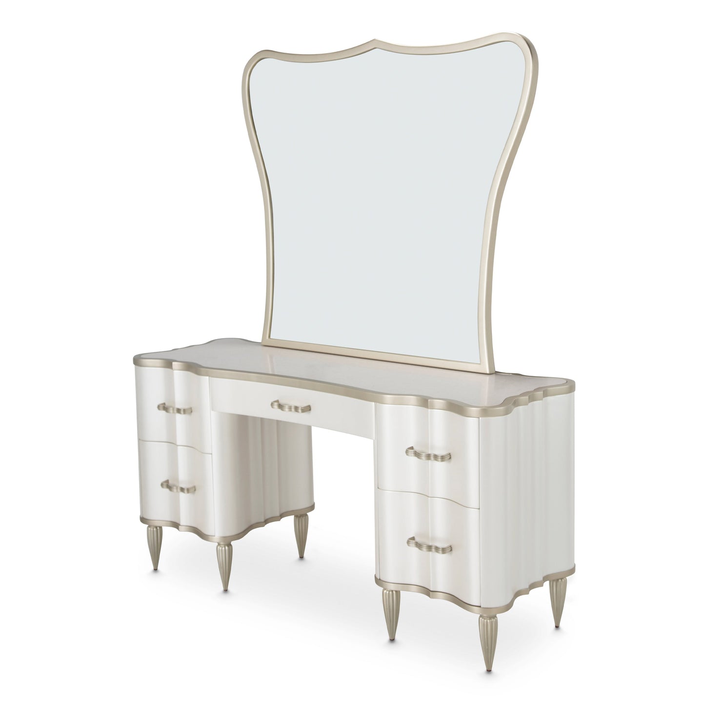 London Place Creamy Pearl Vanity Mirror - Ornate Home