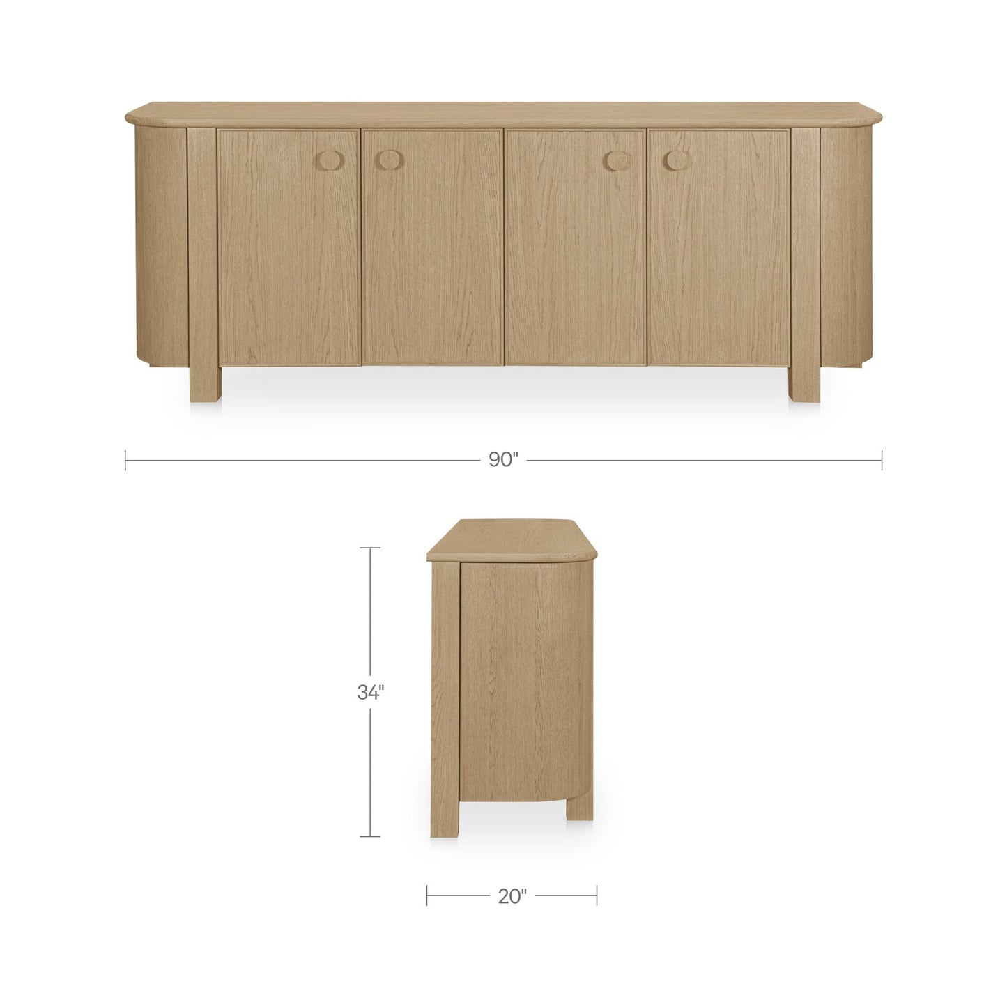 Loren Natural Sideboard - Ornate Home