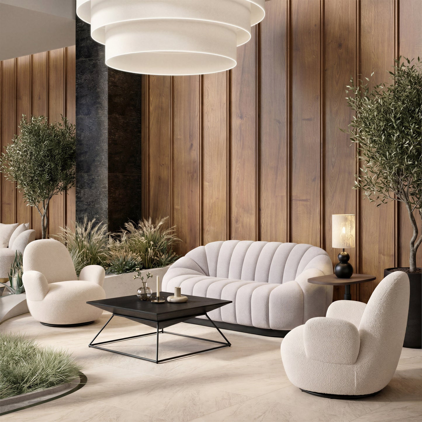 Lunet Ivory Swivel Chair - Ornate Home